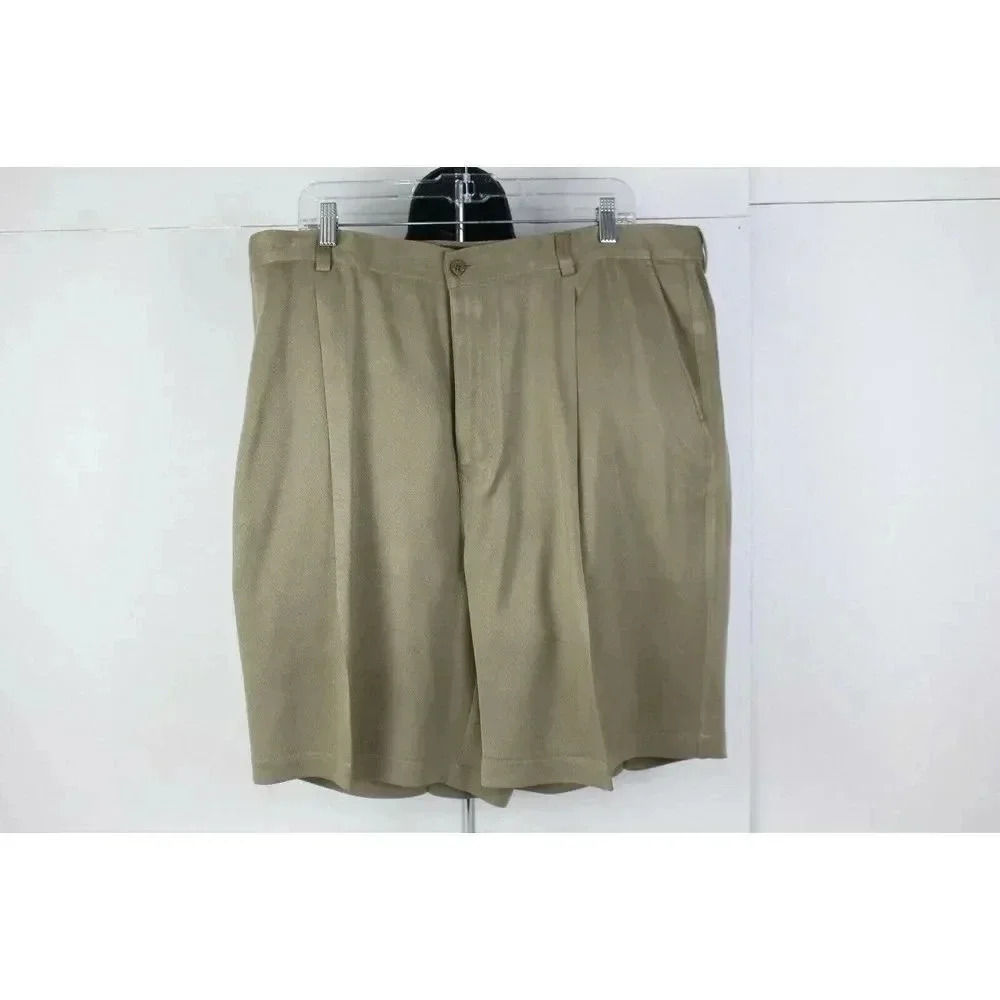 Tommy Bahama Men’s Flat Front Chino Shorts Size 40 Beige 100% Silk
